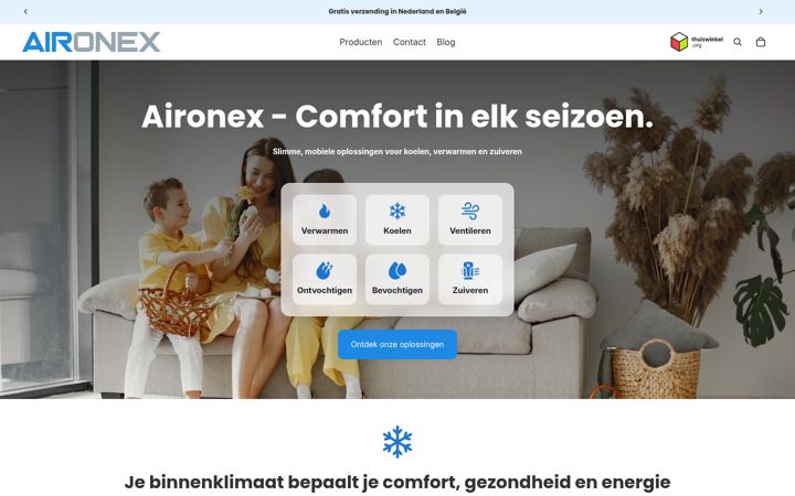 Screenshot of aironex.nl