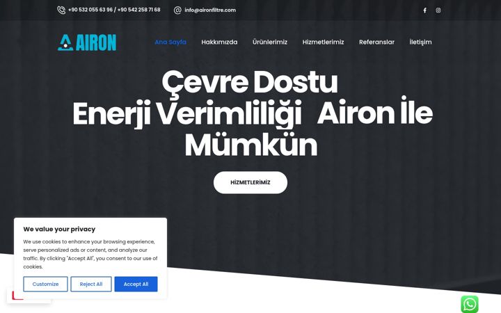 Captură de ecran a aironfiltre.com