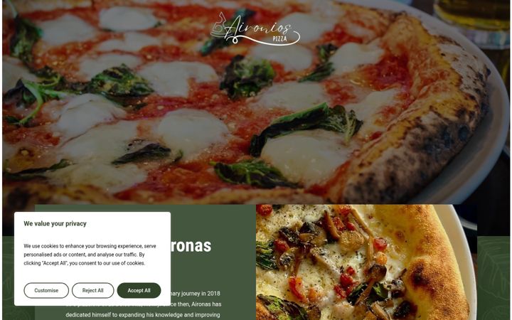 Screenshot of aironiospizza.co.uk