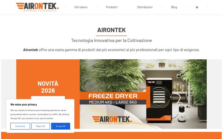 Capture d'écran de airontek.com
