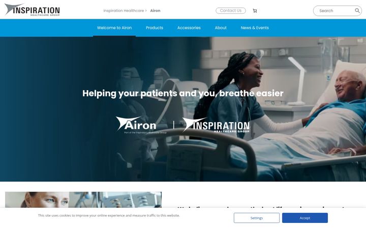 Screenshot of aironusa.com
