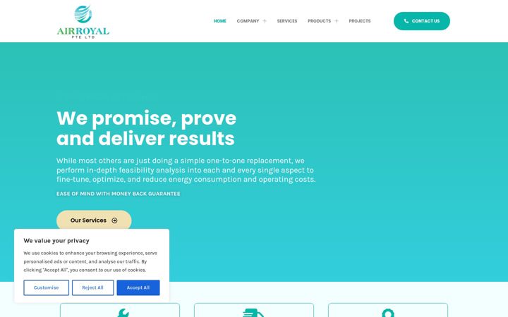 Posnetek zaslona airoyal.com.sg