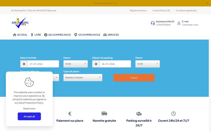 Screenshot of airparkingbva.com