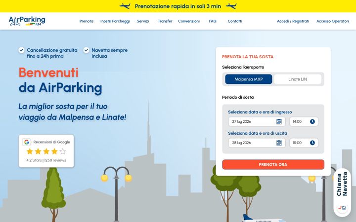 Screenshot of airparkingmalpensa.it