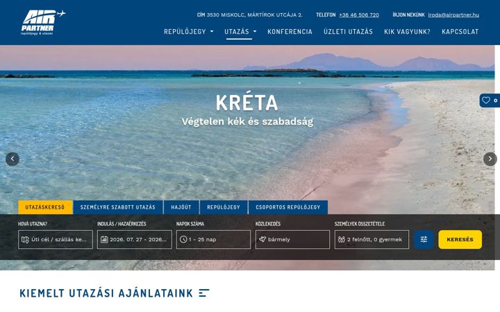 Posnetek zaslona airpartner.hu