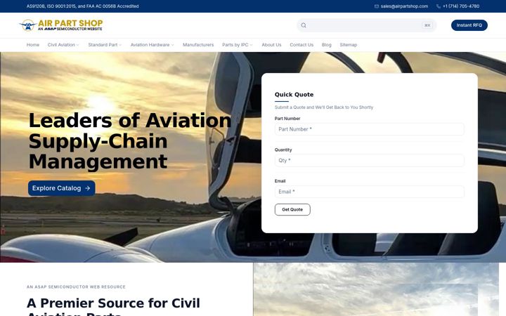 Screenshot of airpartshop.com