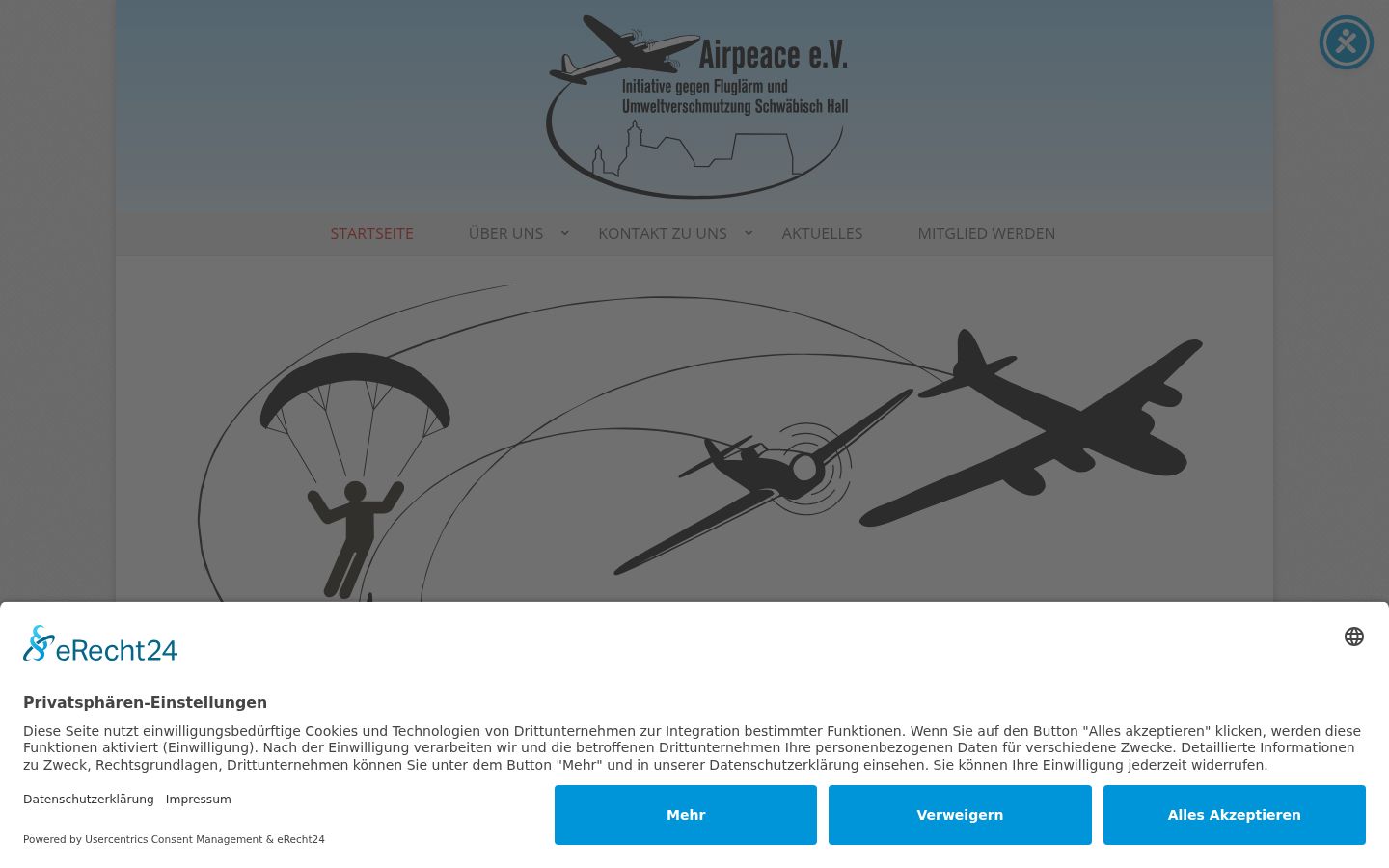 Screenshot of the consent banner shown before any interaction