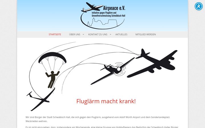 Screenshot of airpeace-sha.de