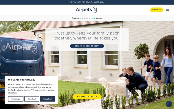 Captura de pantalla de airpets.com