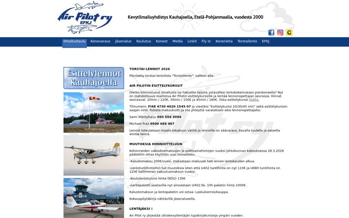 Screenshot of airpilot.fi