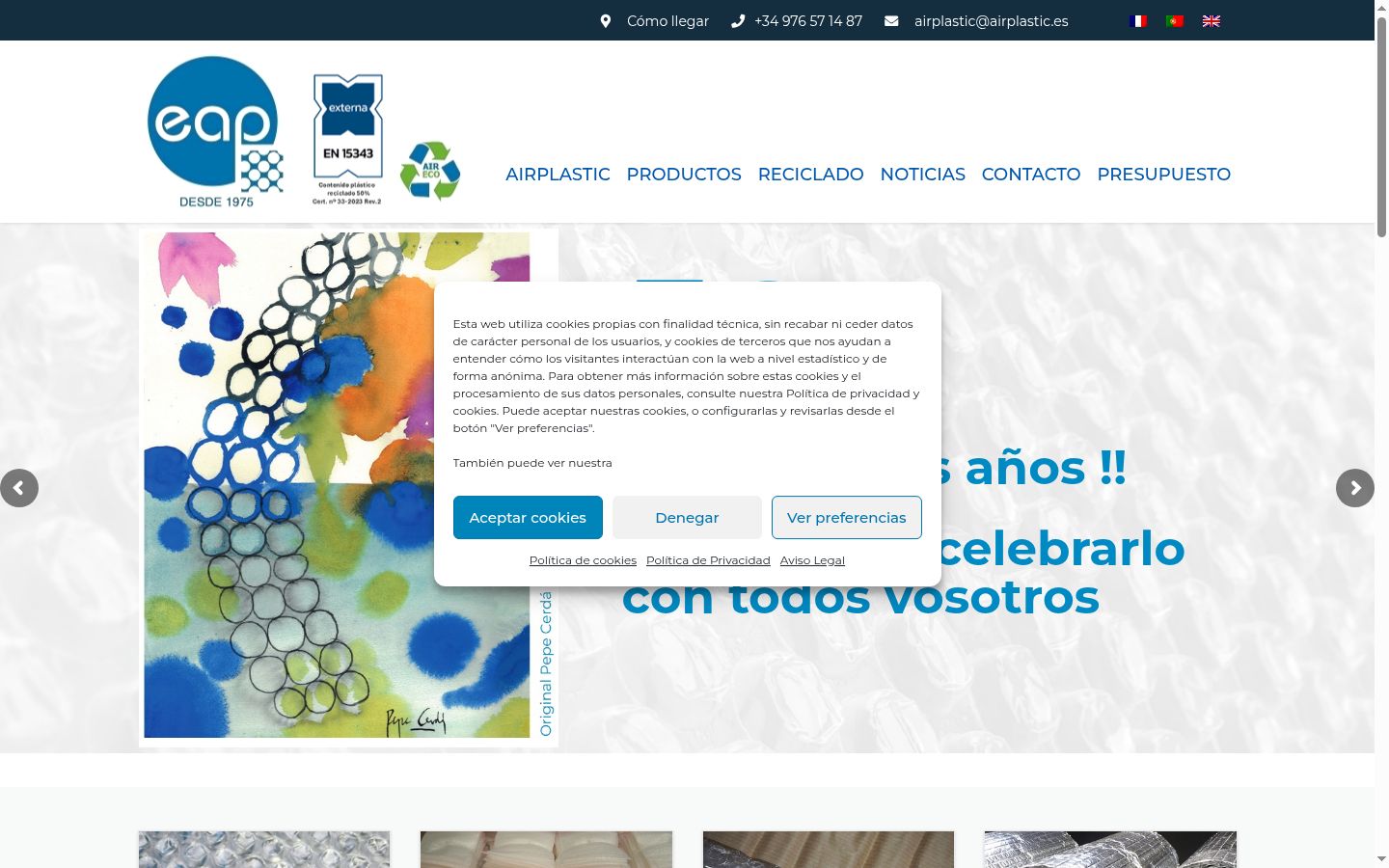 Screenshot of the consent banner shown before any interaction