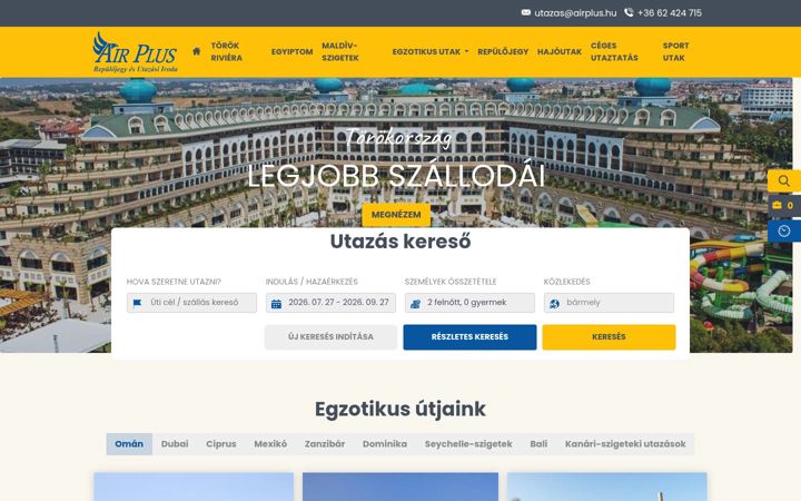 Screenshot of airplus.hu