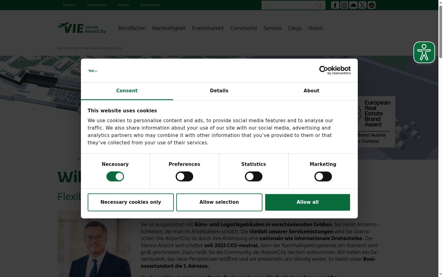 Zrzut ekranu banera zgody wyświetlanego przed jakąkolwiek interakcją