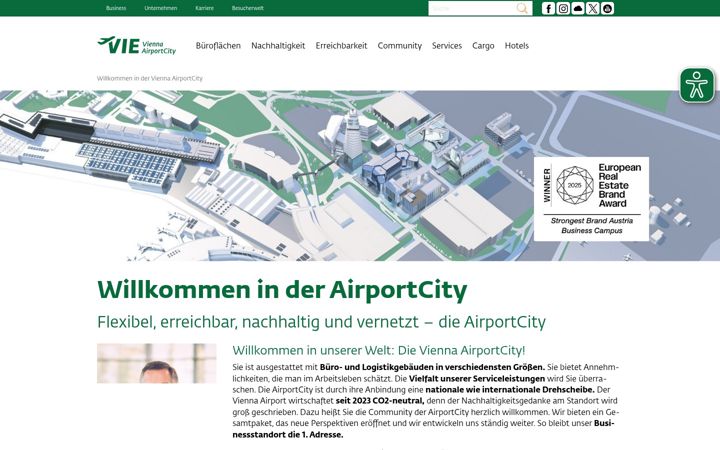 Screenshot of airport-city.at