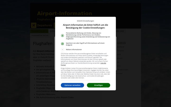 Screenshot of airport-information.de