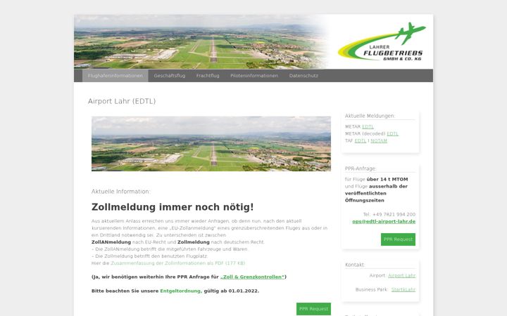Screenshot di airport-lahr.de