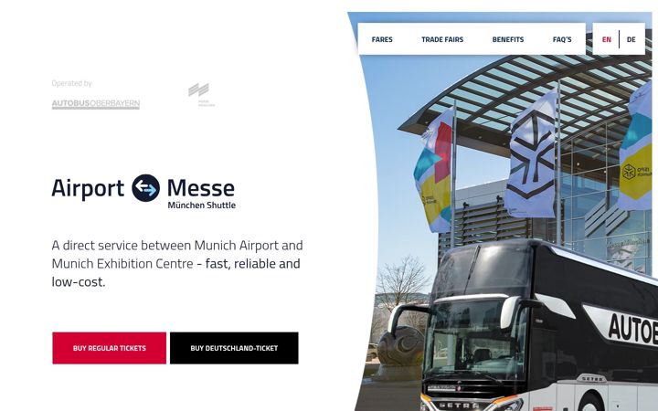 Screenshot of airport-messe-shuttle.com