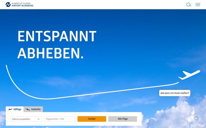Screenshot of airport-nuernberg.de