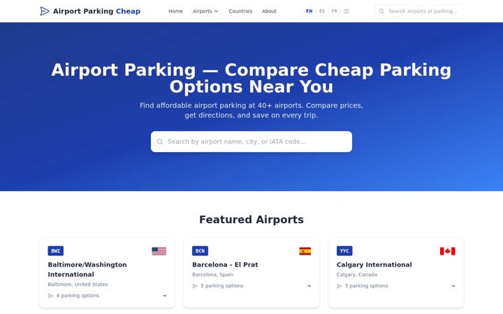 Screenshot of airport-parking-cheap.com