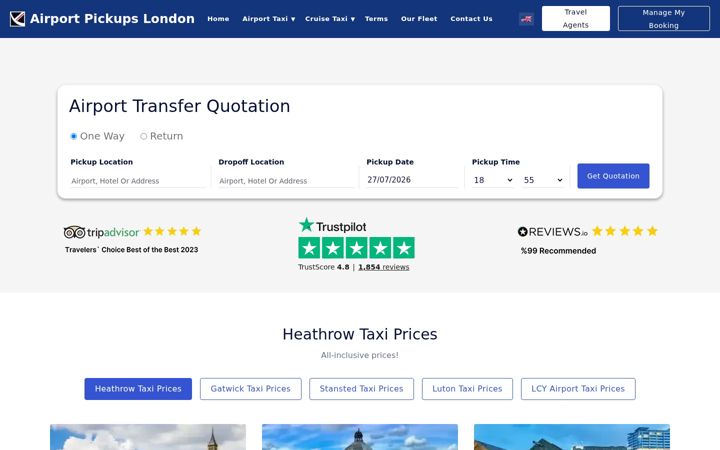 Captura de ecrã de airport-pickups-london.com