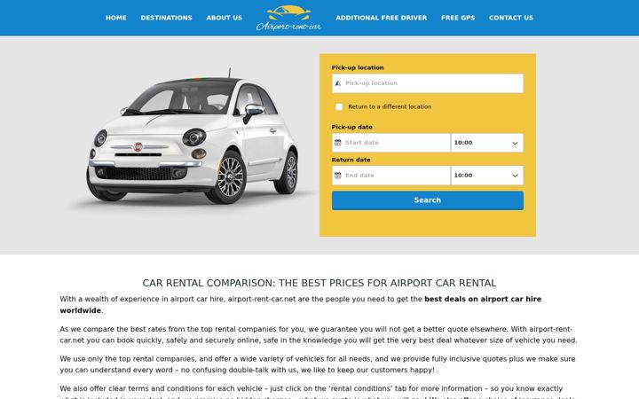 Ekrano kopija airport-rent-car.net