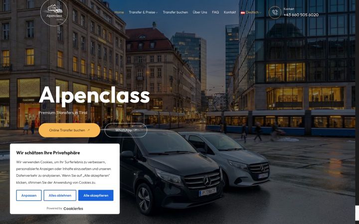 Screenshot of airport-transfer-taxi.at