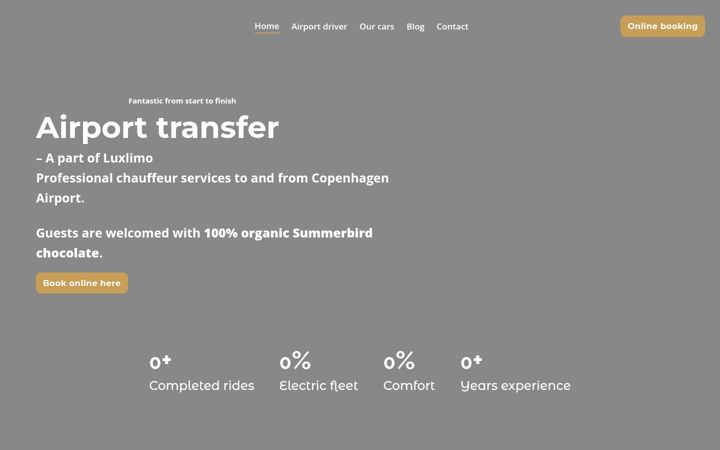 Screenshot of airport-transfer.dk