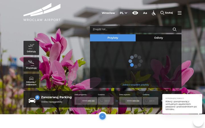 Screenshot of airport.wroclaw.pl