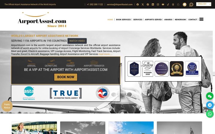 Screenshot of airportassist.com