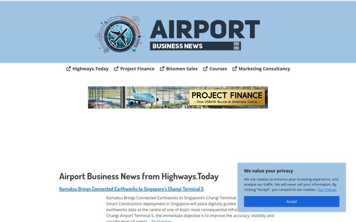 Screenshot of airportbusiness.news