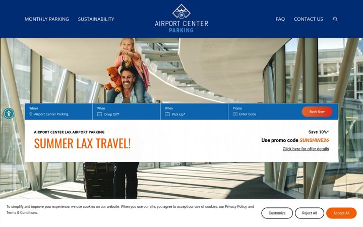 Screenshot of airportcenterparking.net
