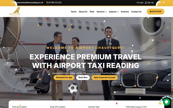 Screenshot of airportchauffeursreading.co.uk