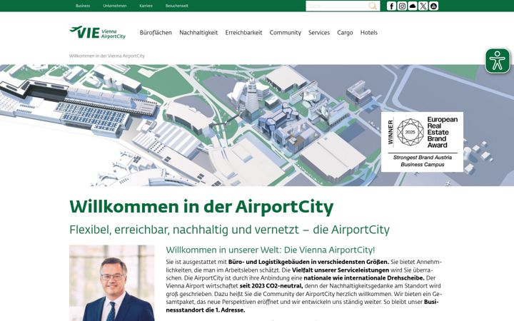 Screenshot of airportcity.at