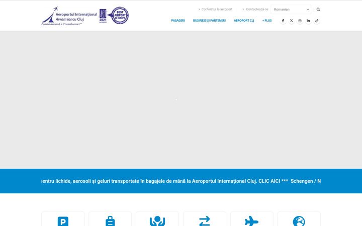 Skærmbillede af airportcluj.ro