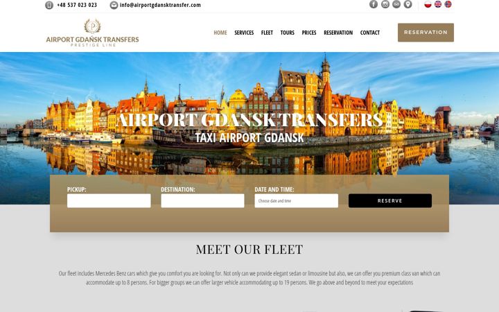 Captura de ecrã de airportgdansktransfer.com