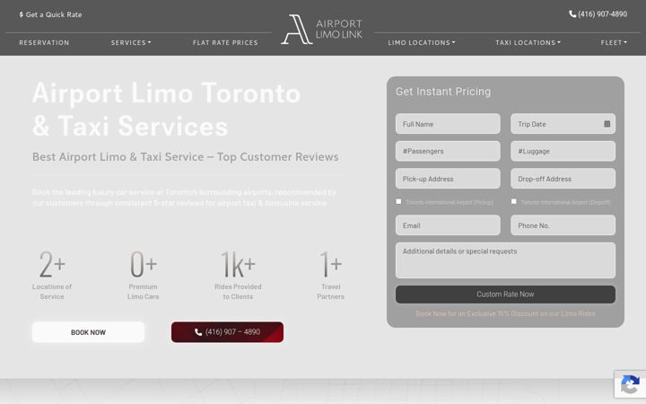 Screenshot of airportlimolink.ca
