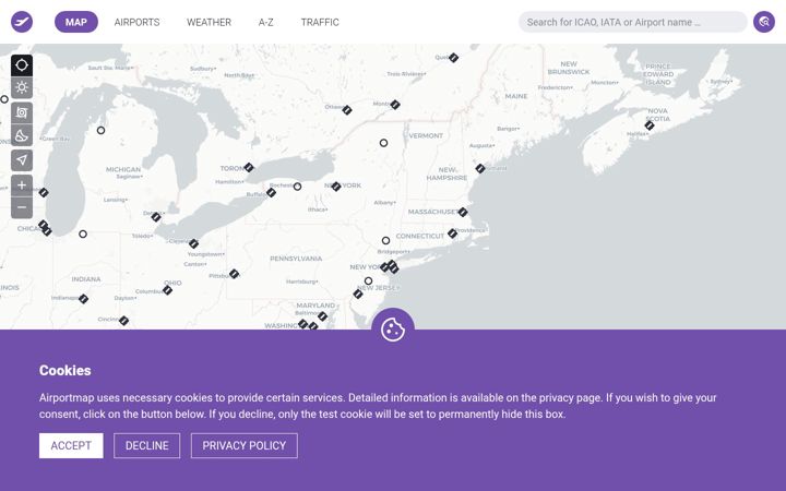 Screenshot of airportmap.de