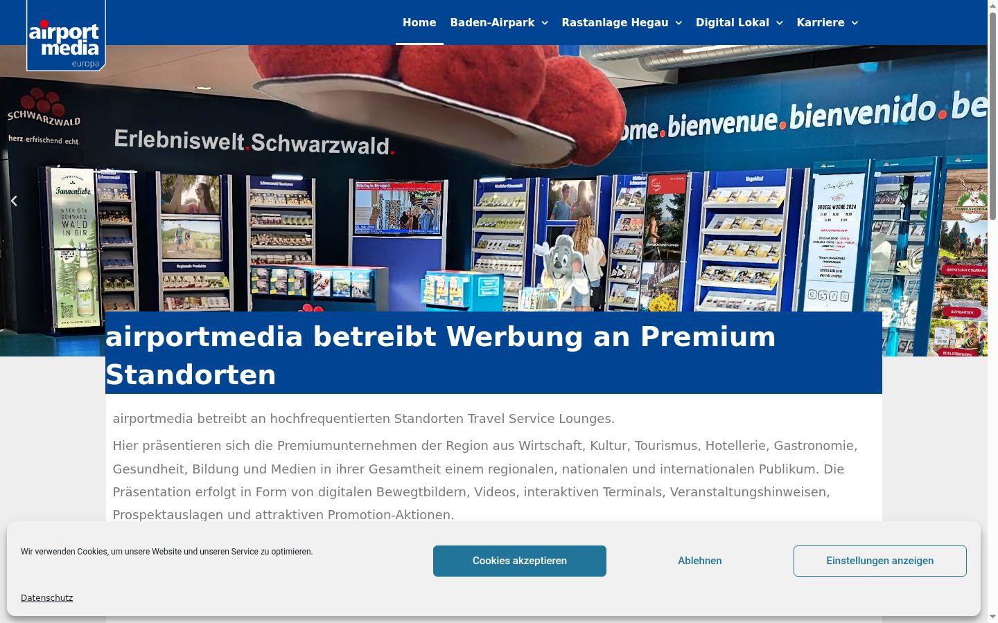 Screenshot of the consent banner shown before any interaction