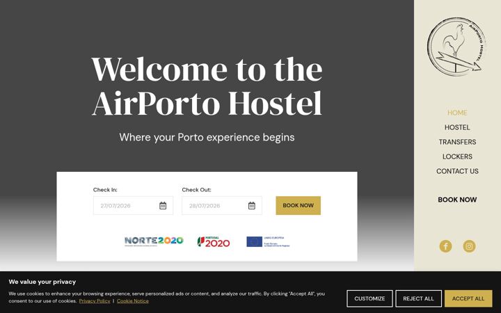 Screenshot of airportohostel.com