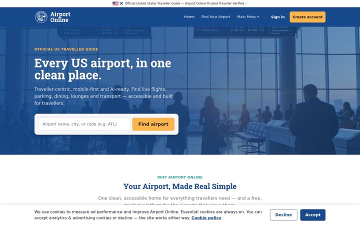 Screenshot of airportonline.org