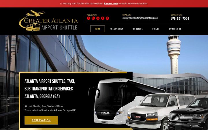Screenshot of airportshuttleatlantaga.com