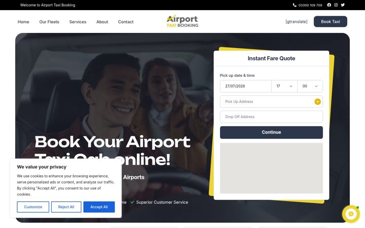 Screenshot di airporttaxibooking.co.uk