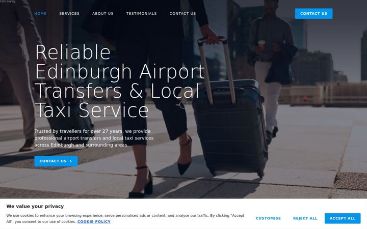 Screenshot of airporttaxiedinburgh.co.uk