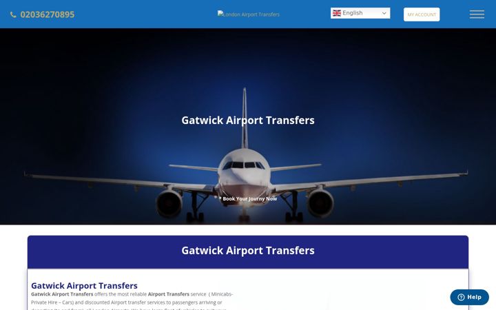 Screenshot di airporttaxigatwick.co.uk