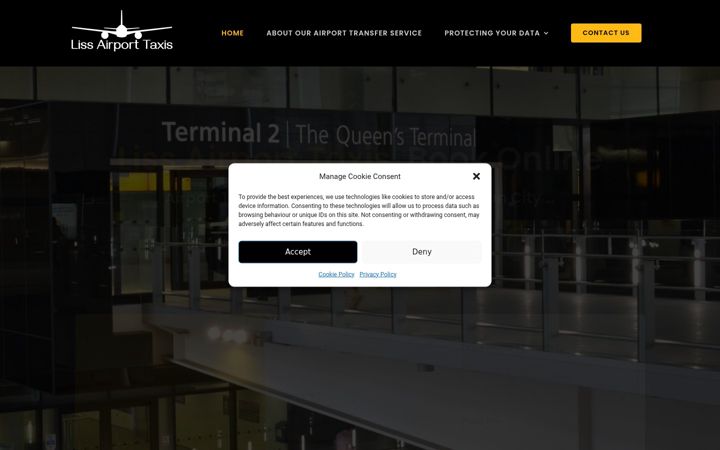 Screenshot of airporttaxisliss.co.uk