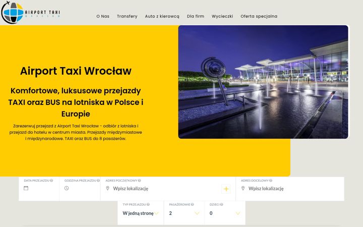 Captura de pantalla de airporttaxiwroclaw.pl