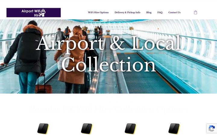 Snímek obrazovky airportwifihire.co.uk