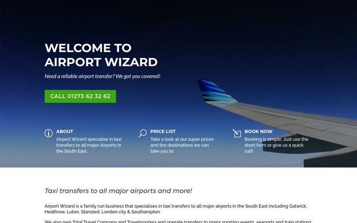 Screenshot of airportwizard.co.uk