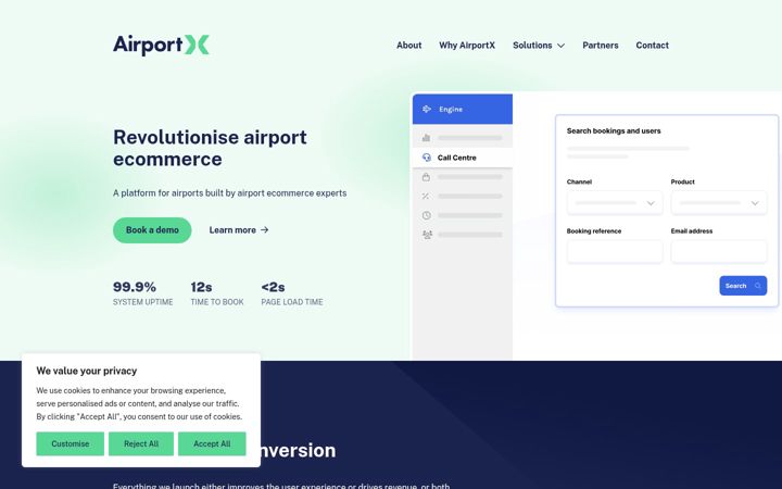 Screenshot of airportx.com