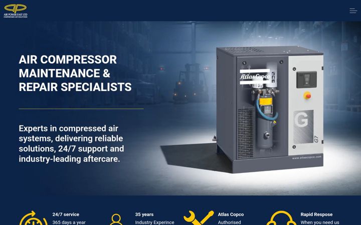 Screenshot of airpowereast.co.uk